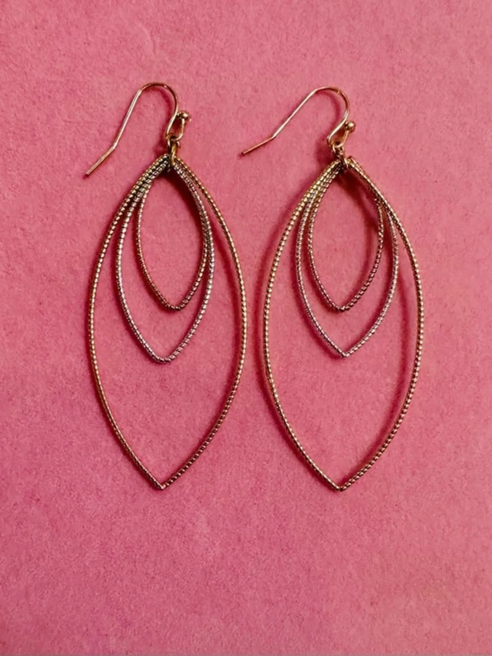 Mixed Metal Dangle Earrings